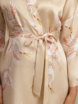 [Champagne] SilkSilky  3/4 Sleeve Women's Robe 007