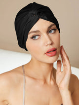 [Black] SilkSilky  Sleep Cap 001