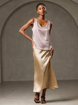 [Shadow Gray] SilkSilky  Sleeveless V Neck Camisole Top 002