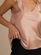[Tuscany] SilkSilky  Sleeveless V Neck Camisole Top 004