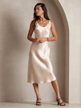 [Beige] SilkSilky  Sleeveless Dress 003