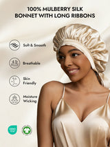 [Beige] SilkSilky  Pure Silk Sleep Cap 002