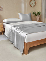 [LightGray+White] SilkSilky  22Momme Bedding Set 003
