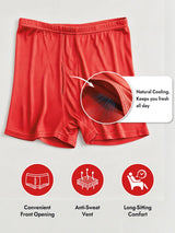 [Red] SilkSilky  100% Silk Jersey Men's Underwear 003