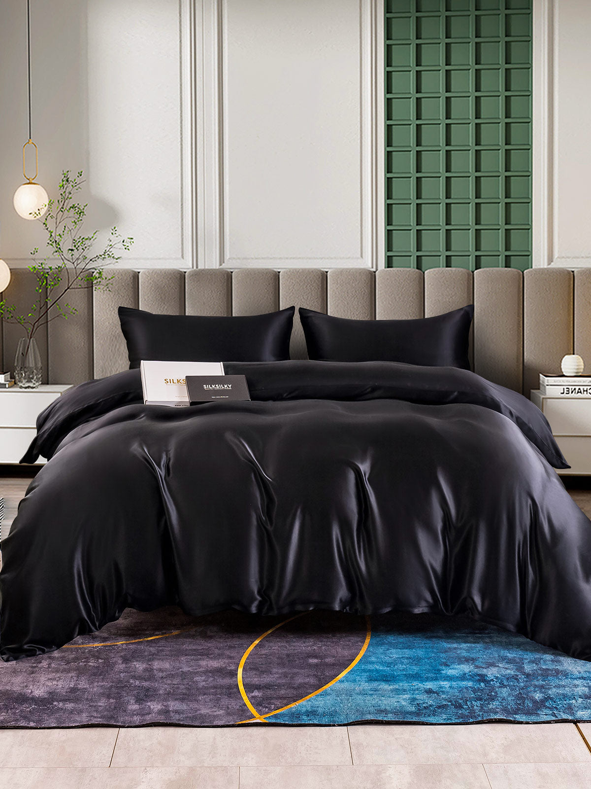 [Black] SilkSilky  Bedding Set 001