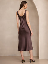 [Coffee] SilkSilky  Sleeveless Dress 002