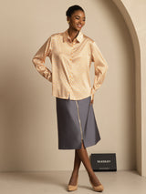 [Floral] SilkSilky  Long Sleeve Lapel Collar Women's Shirts 006