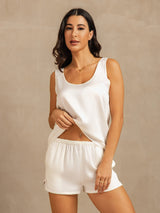 [White] SilkSilky  Sleeveless Women's Pajamas 003