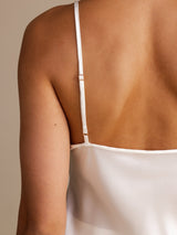 [White] SilkSilky  Spaghetti Strap V Neck Camisole Top 004