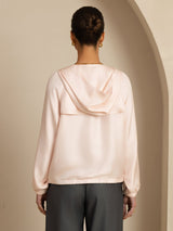 [Pink] SilkSilky Silk Satin Surah Long Sleeve High Neck Women's Outerwear 002