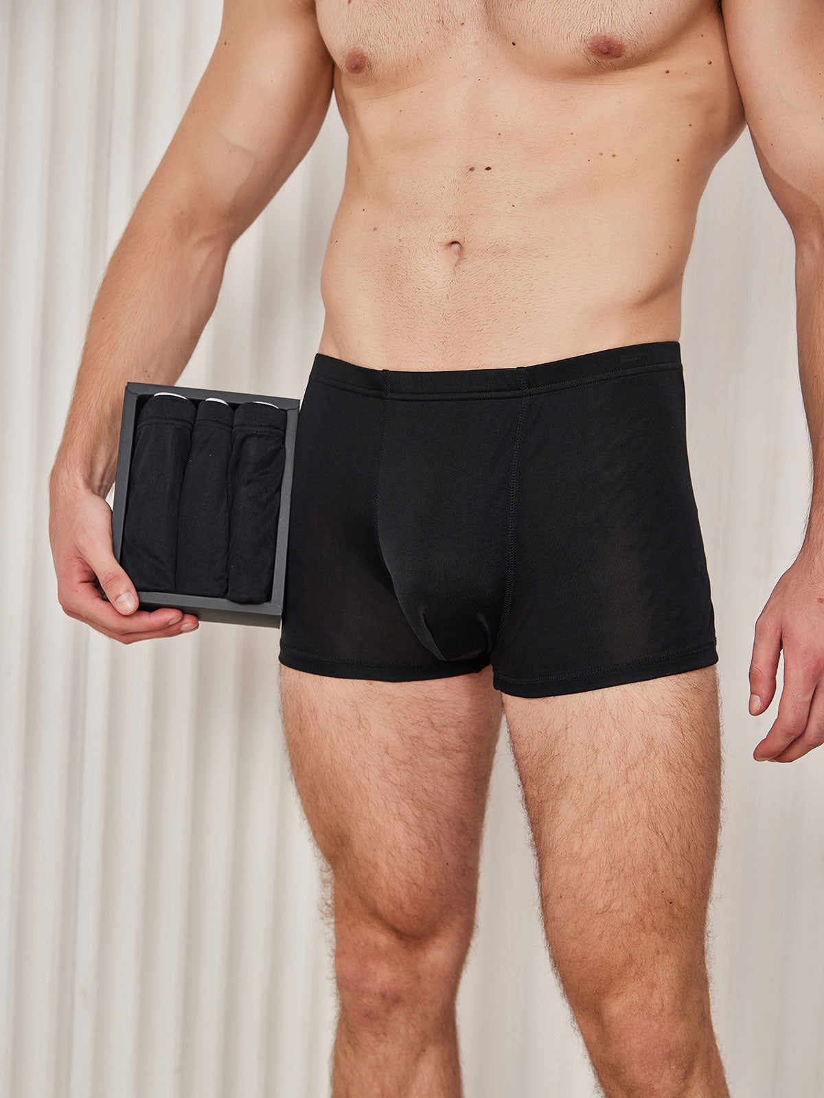 [Black] SilkSilky  100% Silk Jersey Men's Underwear 001