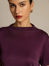 [Purple] SilkSilky  Short Sleeve Women's T-Shirt 004