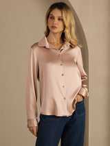 [Tuscany] SilkSilky  Long Sleeve Lapel Collar Women's Shirts 003