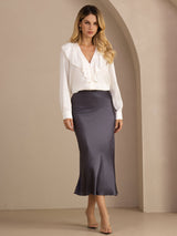 [Dark Gray] SilkSilky  Skirt 002