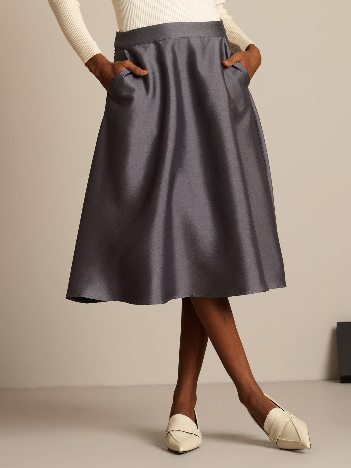 [Gray] SilkSilky  Skirt 001