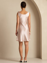 [Pink] SilkSilky Sleeveless Cowl Neck Dress 002