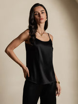 [Black] SilkSilky  Spaghetti Strap Camisole Top 004