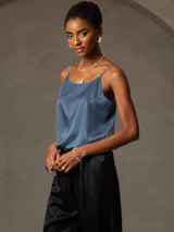 [Real Teal] SilkSilky  Spaghetti Strap Camisole Top 004