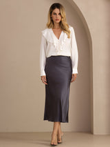 [Dark Gray] SilkSilky  Skirt 003
