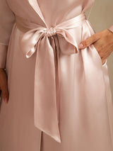 [Pink] SilkSilky  Long Sleeve Women's Robe 004
