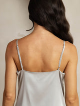 [Silver] SilkSilky  Spaghetti Strap Cowl Neck Camisole Top 005