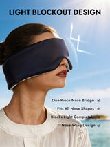 Silk sleep eye mask with light blockout design, one-piece nose bridge and silent velcro