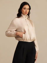 [Tan+Pink] SilkSilky  Long Sleeve Women's Outerwear 004