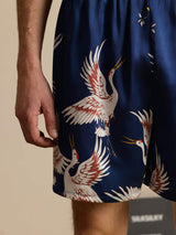 [Dark Blue] SilkSilky  Men's Sleep Shorts 004