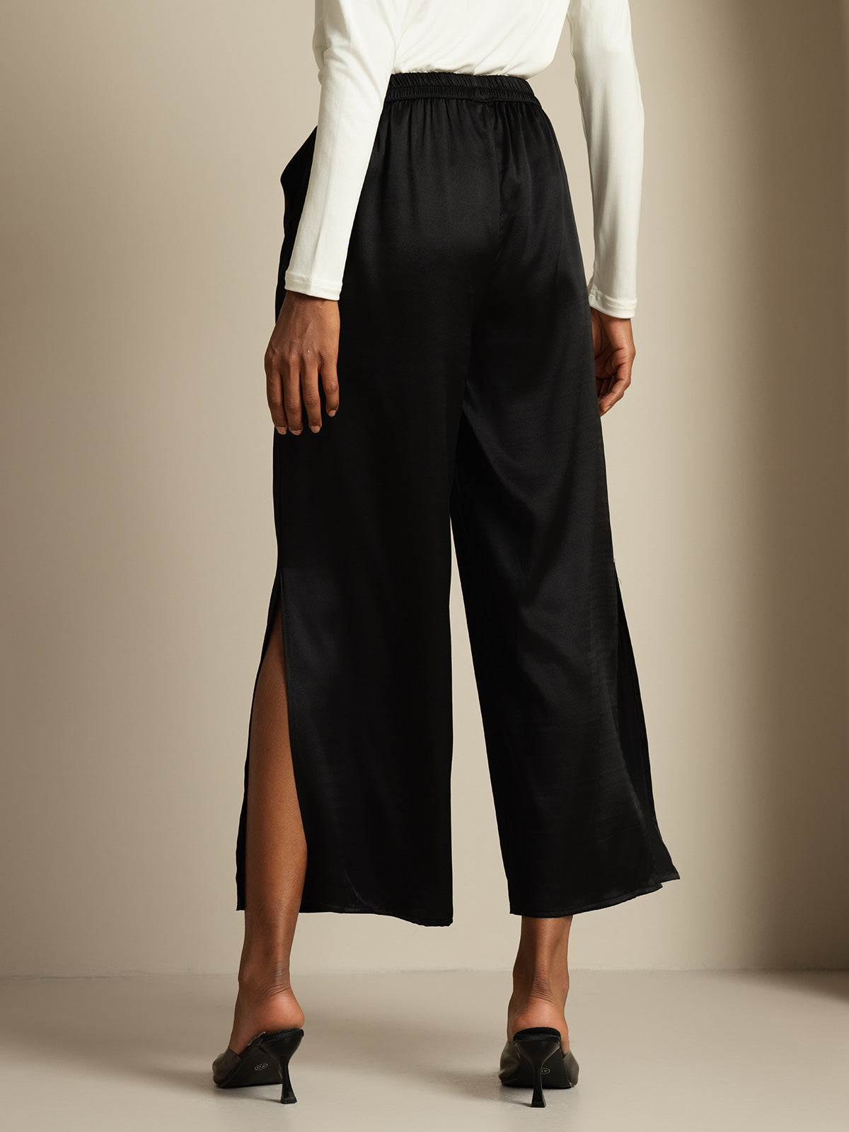 [Black] SilkSilky  Women's Pants 002