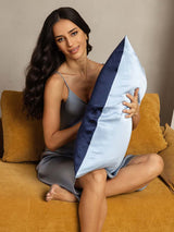 [DarkBlue+LightBlue] SilkSilky  22Momme Pure Silk Pillowcase 002