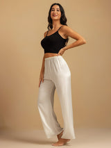 [White] SilkSilky  Women's Sleep Pants 007