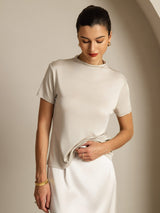 [Gray] SilkSilky  Short Sleeve Women's T-Shirt 005