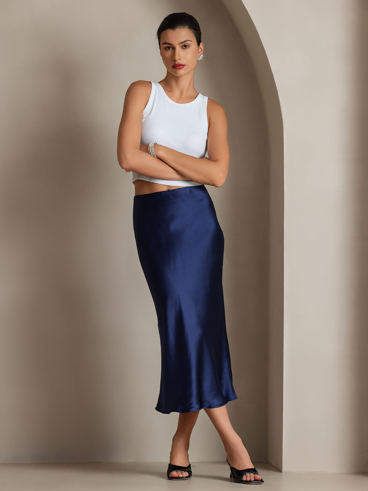 [Dark Blue] SilkSilky  Skirt 001