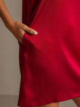 [Wine] SilkSilky  Sleeveless Nightgown 005