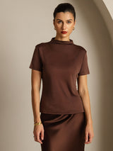 [Coffee] SilkSilky  Short Sleeve Women's T-Shirt 003