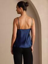 [Dark Blue] SilkSilky  Spaghetti Strap V Neck Camisole Top 002