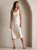[Beige] SilkSilky  Sleeveless Dress 005