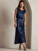 [Dark Blue] SilkSilky  Skirt 008