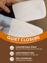 Silk sleep mask with quiet closure, comfortable strap, lightweight feel, full coverage
