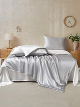 [LightGray+White] SilkSilky  22Momme Bedding Set 002