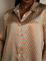 [Floral] SilkSilky  Long Sleeve Lapel Collar Women's Shirt 008