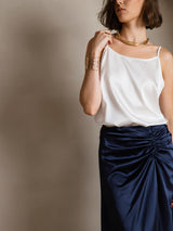 [White] SilkSilky  Spaghetti Strap Camisole Top 008