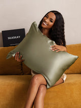 [Olive Green] SilkSilky  Pillowcase 004