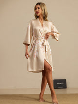 [Champagne] SilkSilky  3/4 Sleeve Women's Robe 007