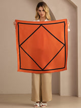 [Orange Square] SilkSilky Scarf 005