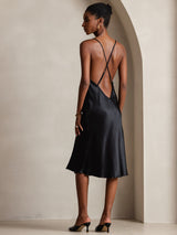 [Black] SilkSilky  Spaghetti Strap Dress 001