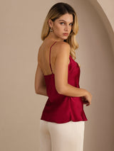 [Wine] SilkSilky  Spaghetti Strap V Neck Camisole Top 002