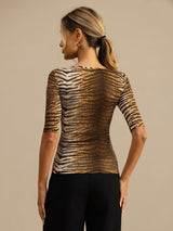 [Tiger] SilkSilky  Half Sleeve Women's T-Shirt 002