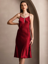 [Wine] SilkSilky  Spaghetti Strap Dress 006