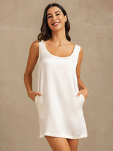 [White] SilkSilky  Sleeveless Nightgown 007